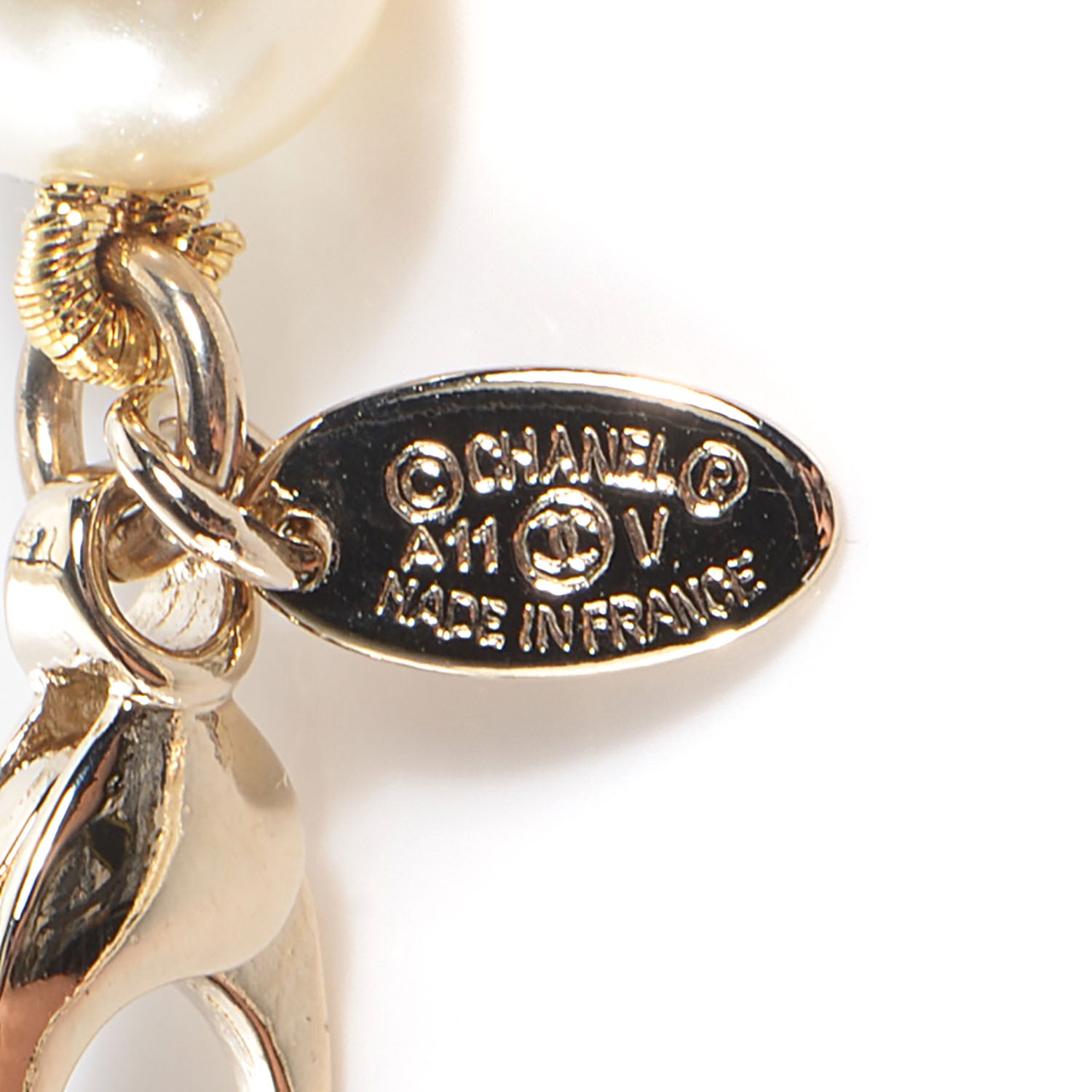 Chanel Graduated Pearl CC Long Necklace Gold 4 of 5