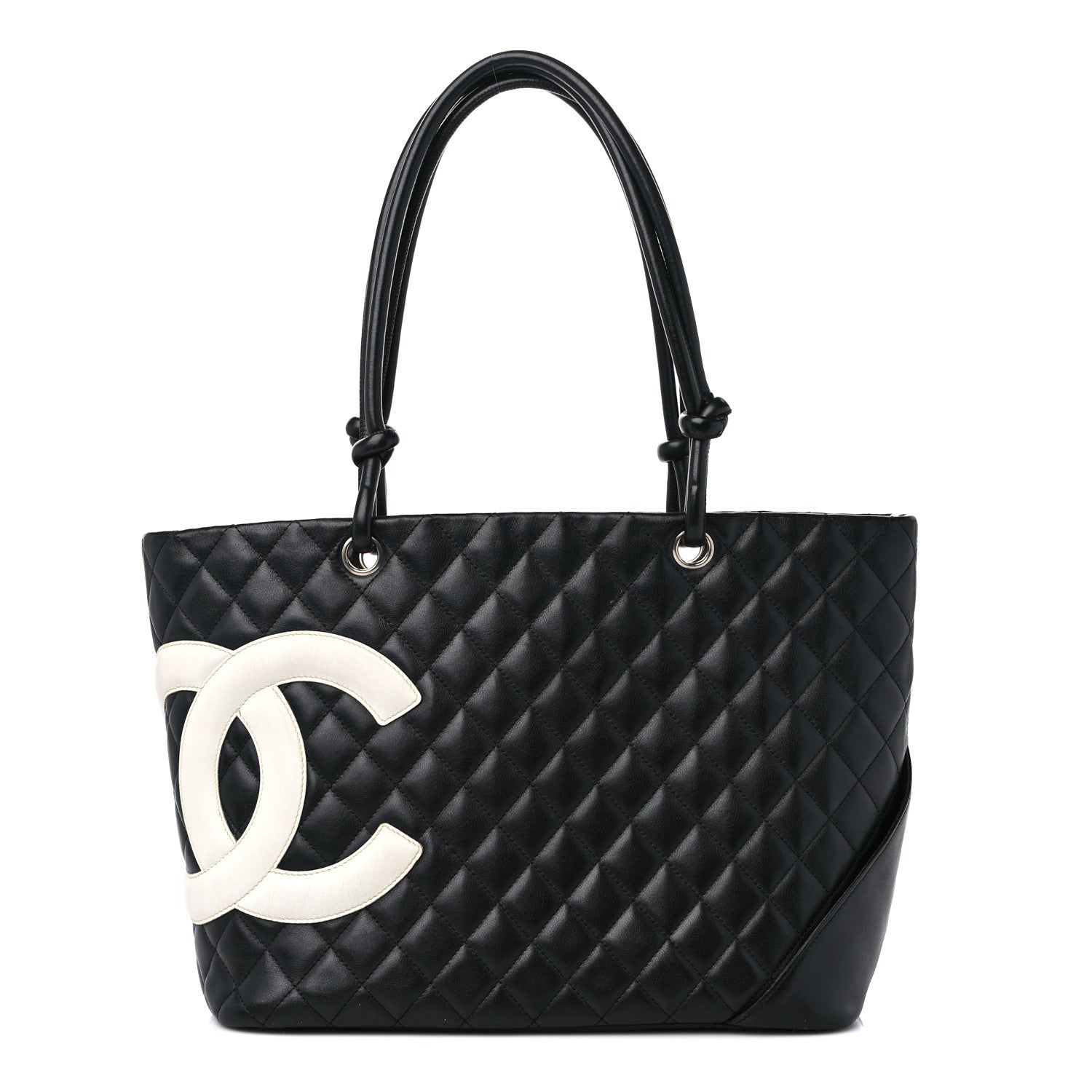 Chanel Calfskin Quilted Large Cambon Tote Black White 1 of 15
