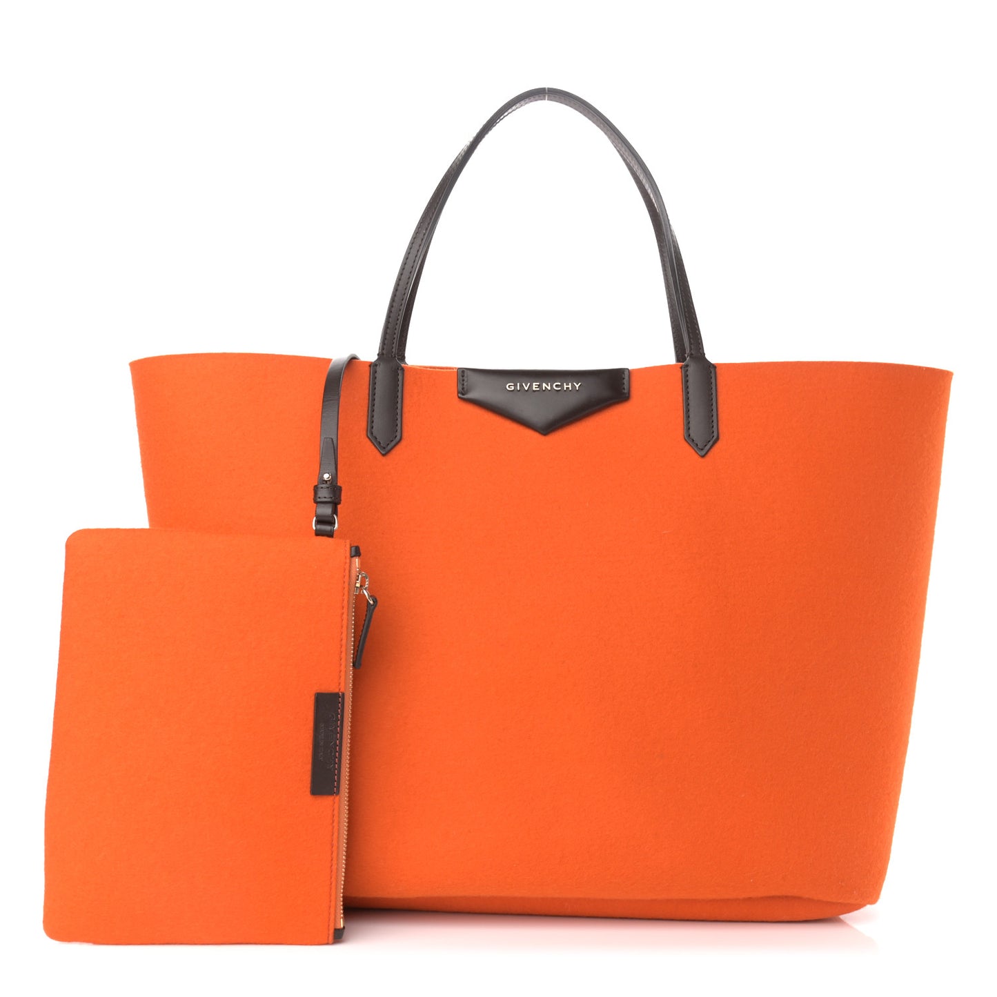Wool Large Antigona Tote Orange