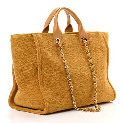 Chanel Lurex Boucle Medium Deauville Tote Yellow 3 of 12