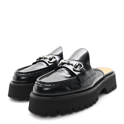 Gucci Magnum Calfskin Womens Horsebit Platform Mules 37 Black 4 of 9