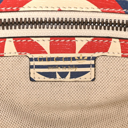 Gucci X ADIDAS Shangai Calfskin Web Trefoil Interlocking G Mini Duffle Bag Red White Blue 6 of 9