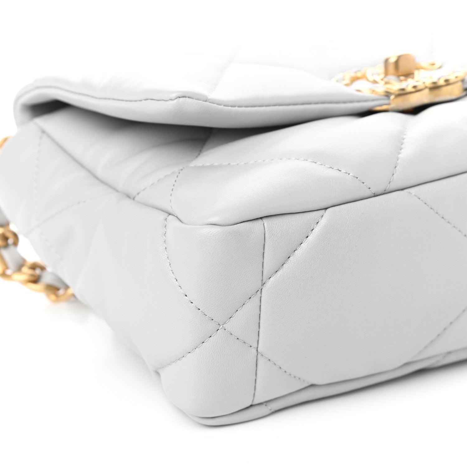 Chanel Lambskin Quilted Medium Chanel 19 Flap Grey 9 of 10