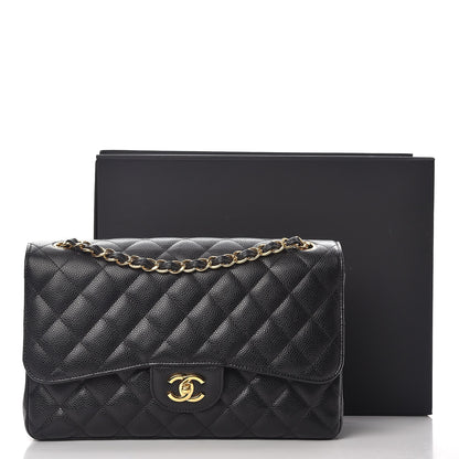 Chanel Caviar Quilted Jumbo Double Flap Black 9 of 9