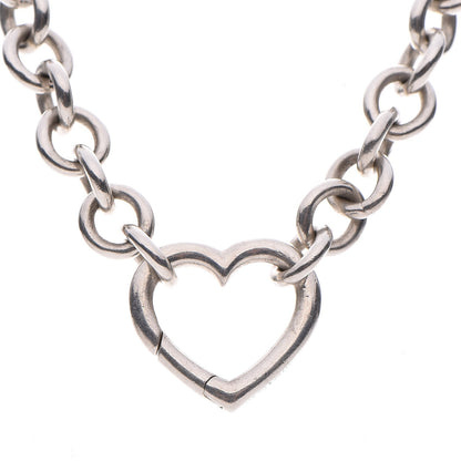 Tiffany Sterling Silver Heart Clasp Choker Necklace 4 of 6