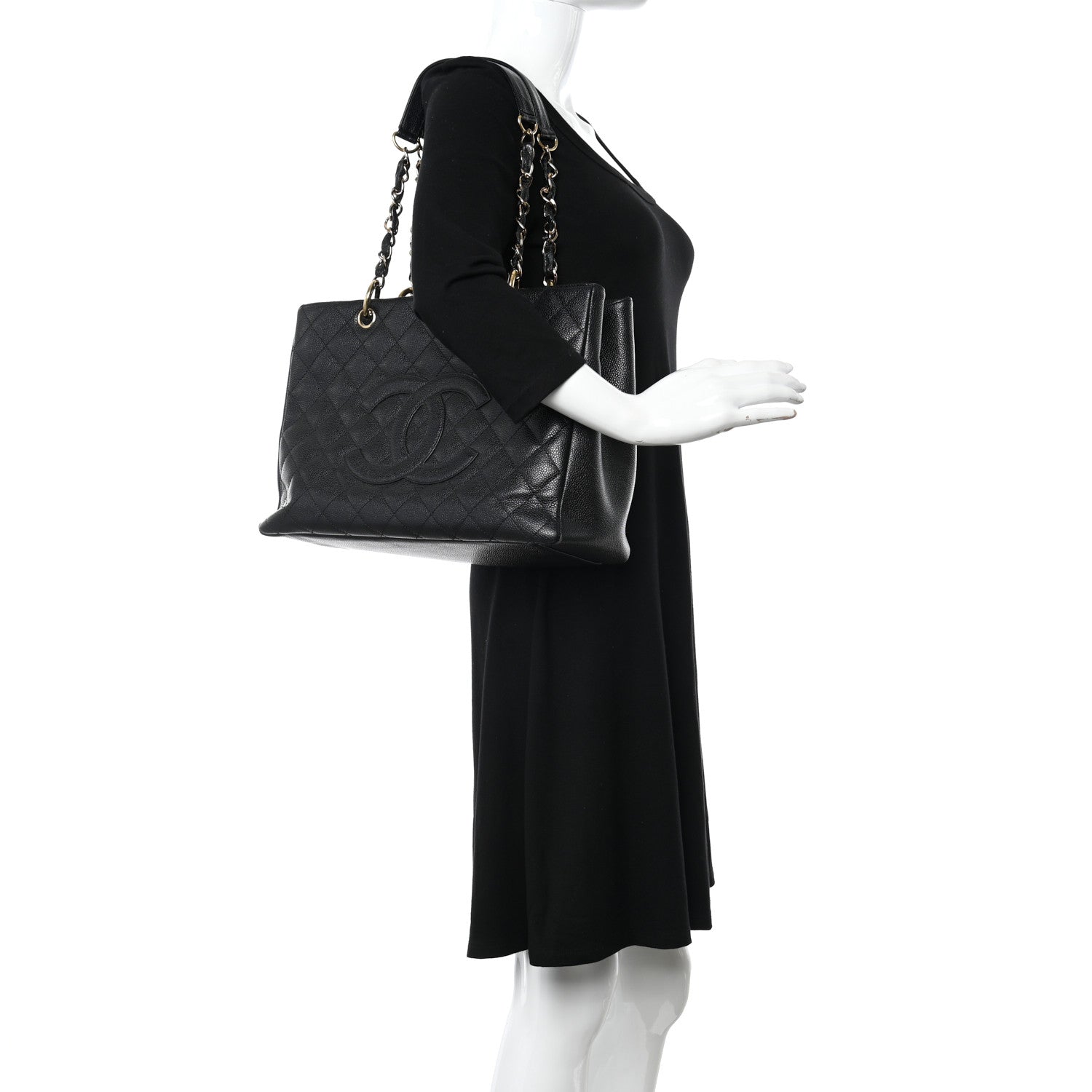Chanel Caviar Quilted Grand Shopping Tote GST Black 2 of 10