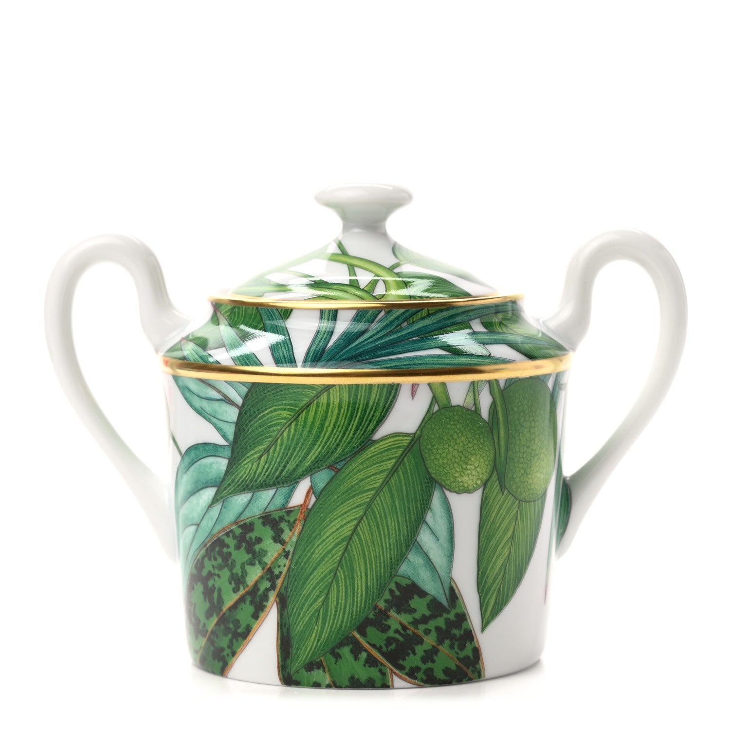 Hermes Porcelain Passifolia Sugar Bowl 1 of 6