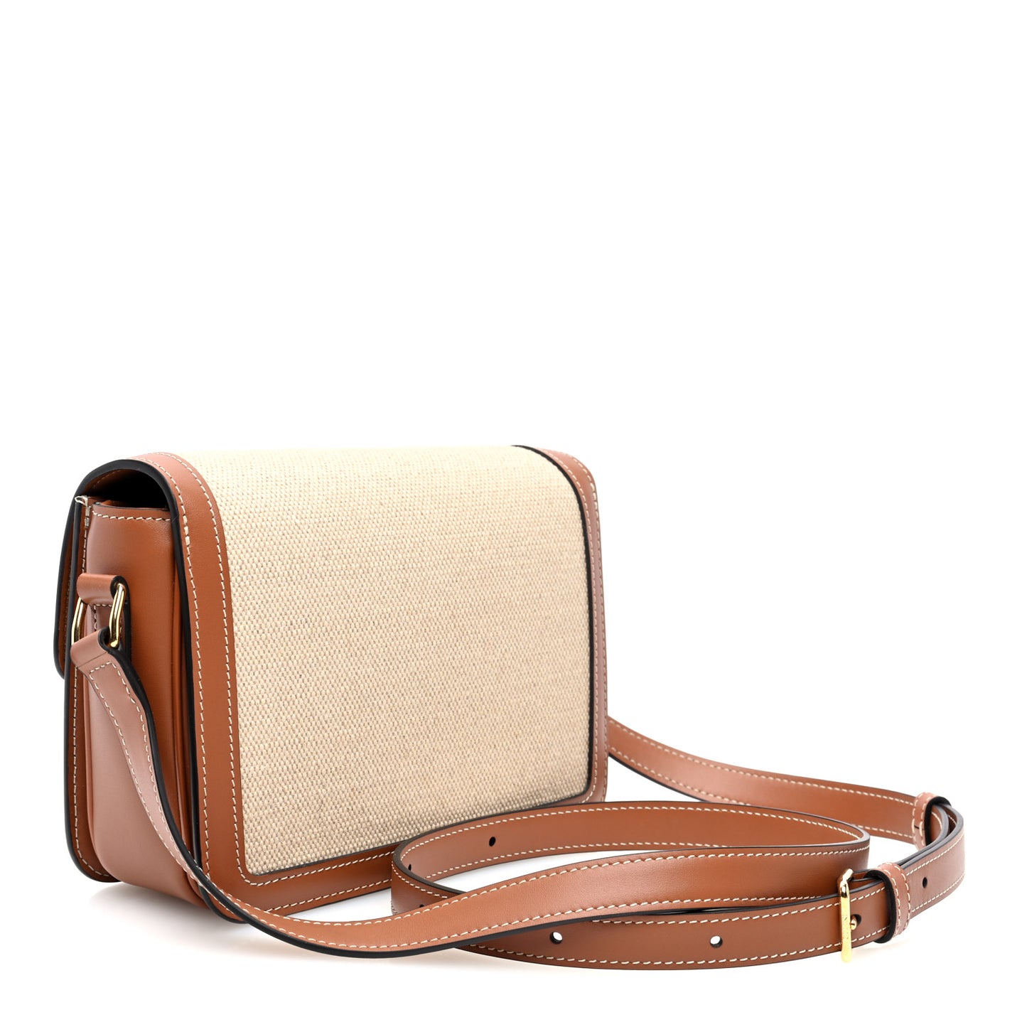 Textile Calfskin Teen Triomphe Bag Natural Tan