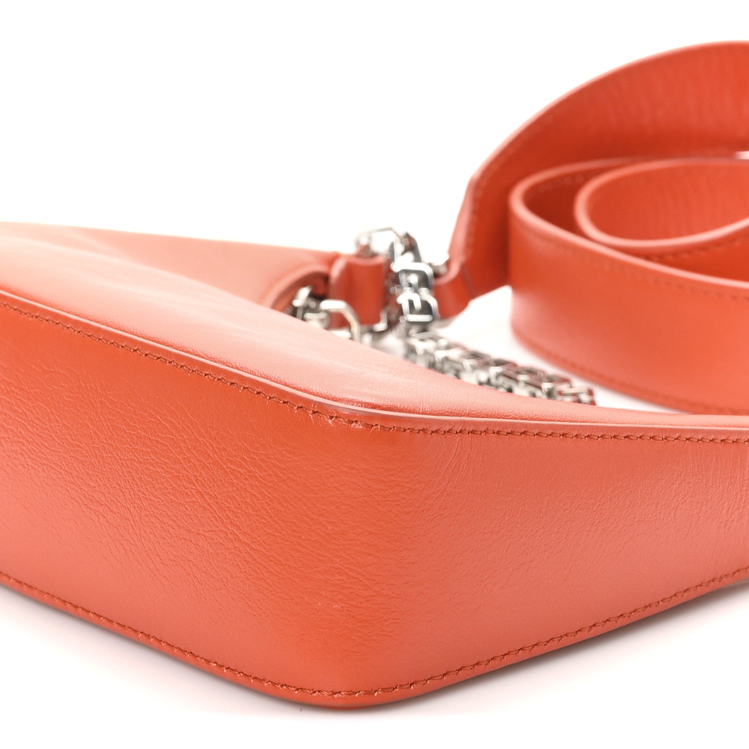 Givenchy Smooth Calfskin Mini Moon Cut Out Shoulder Bag Orange 9 of 9