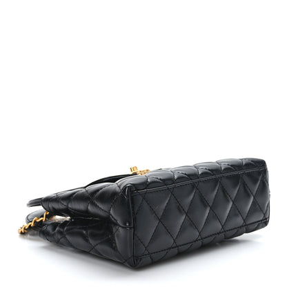 Chanel Shiny Aged Calfskin Quilted Nano Kelly Shopper Black 4 of 9