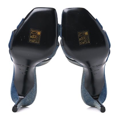 Saint Laurent Denim Tribute 85 Slide Sandals 36 Deep Navy Jean 5 of 9