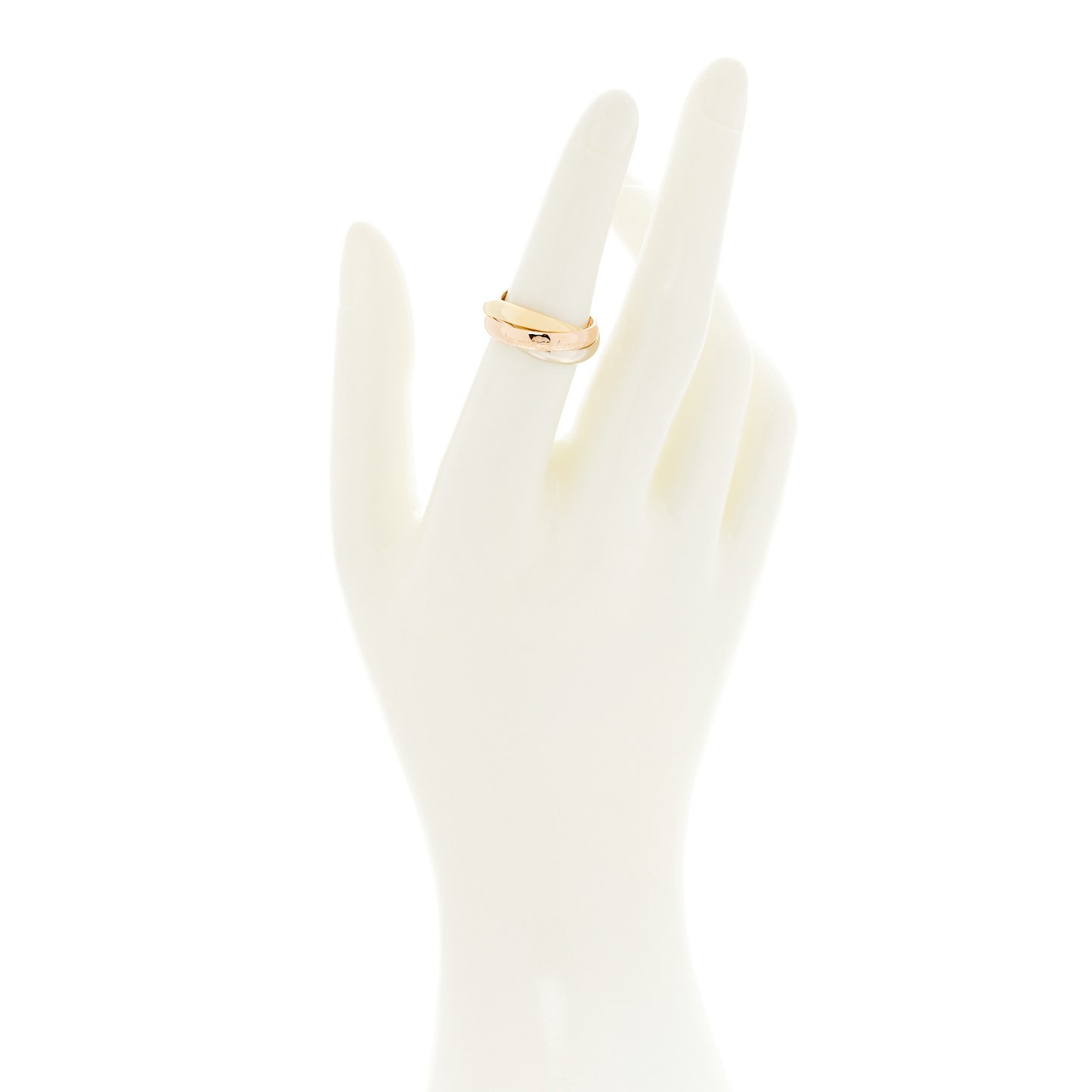 18K Pink Yellow White Gold Classic Les Must De Cartier Trinity Ring 53 6.25