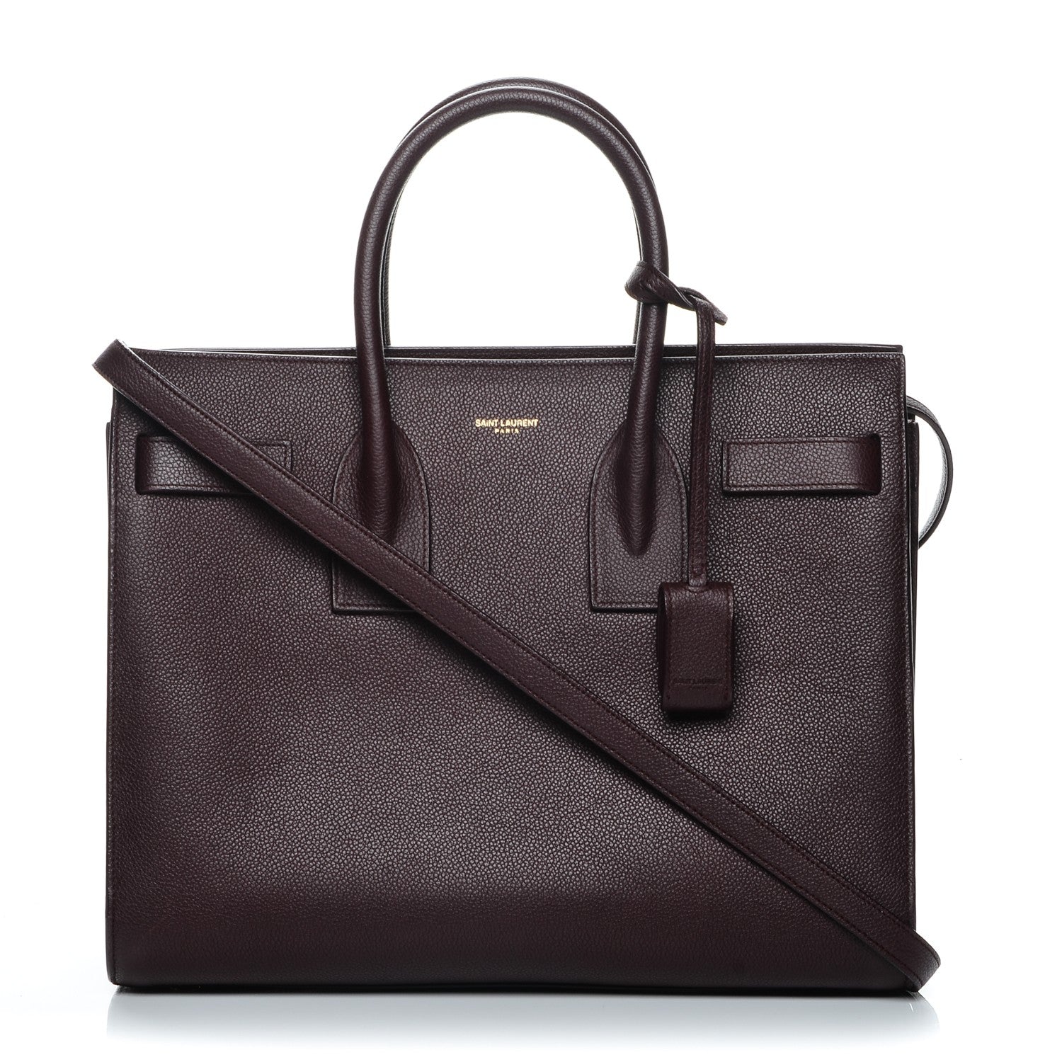 Saint Laurent Grained Calfskin Small Sac De Jour Bordeaux 1 of 7
