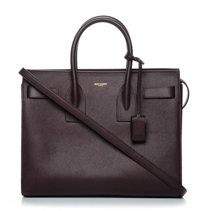 Saint Laurent Grained Calfskin Small Sac De Jour Bordeaux 1 of 7