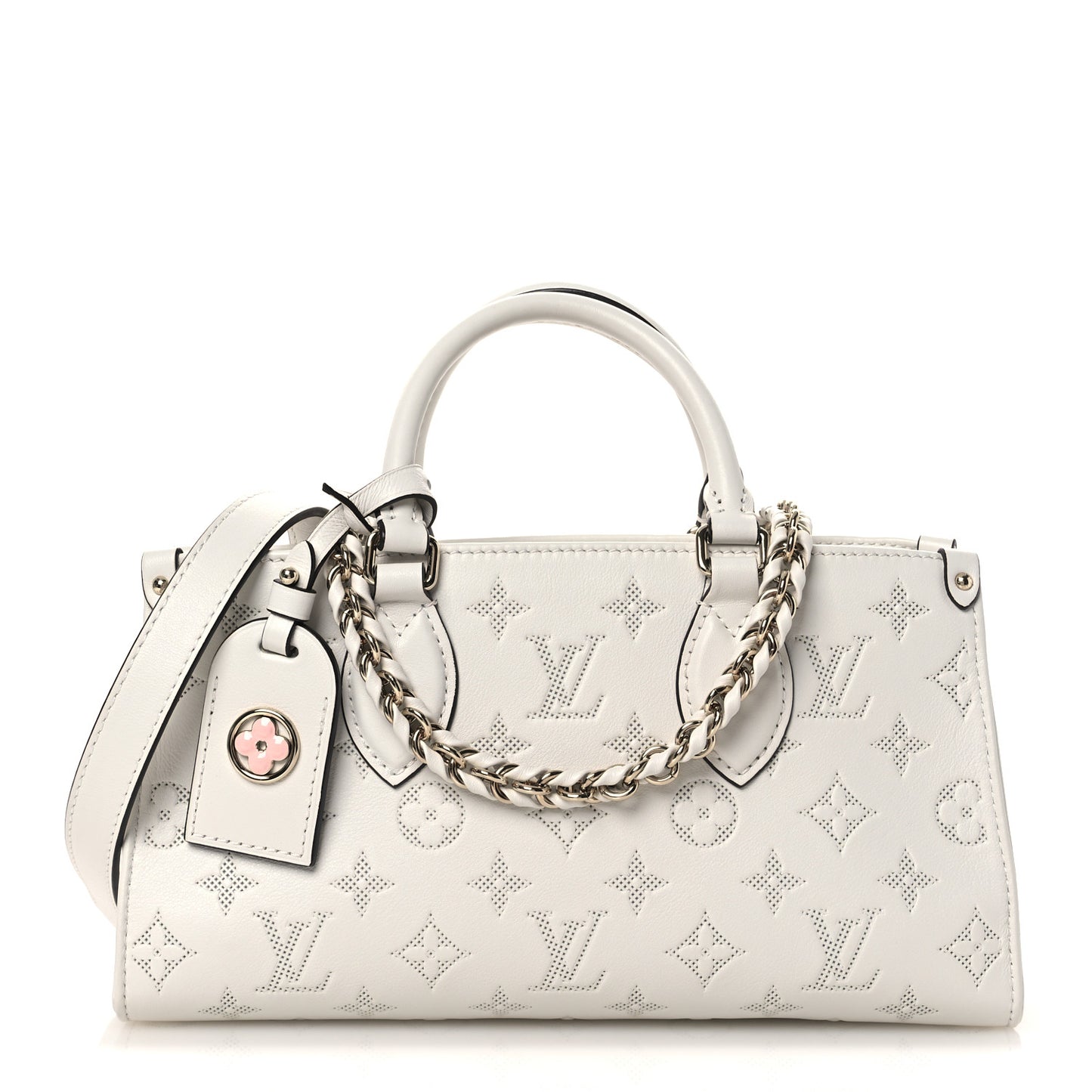 Calfskin Embossed Monogram OnTheGo East West White