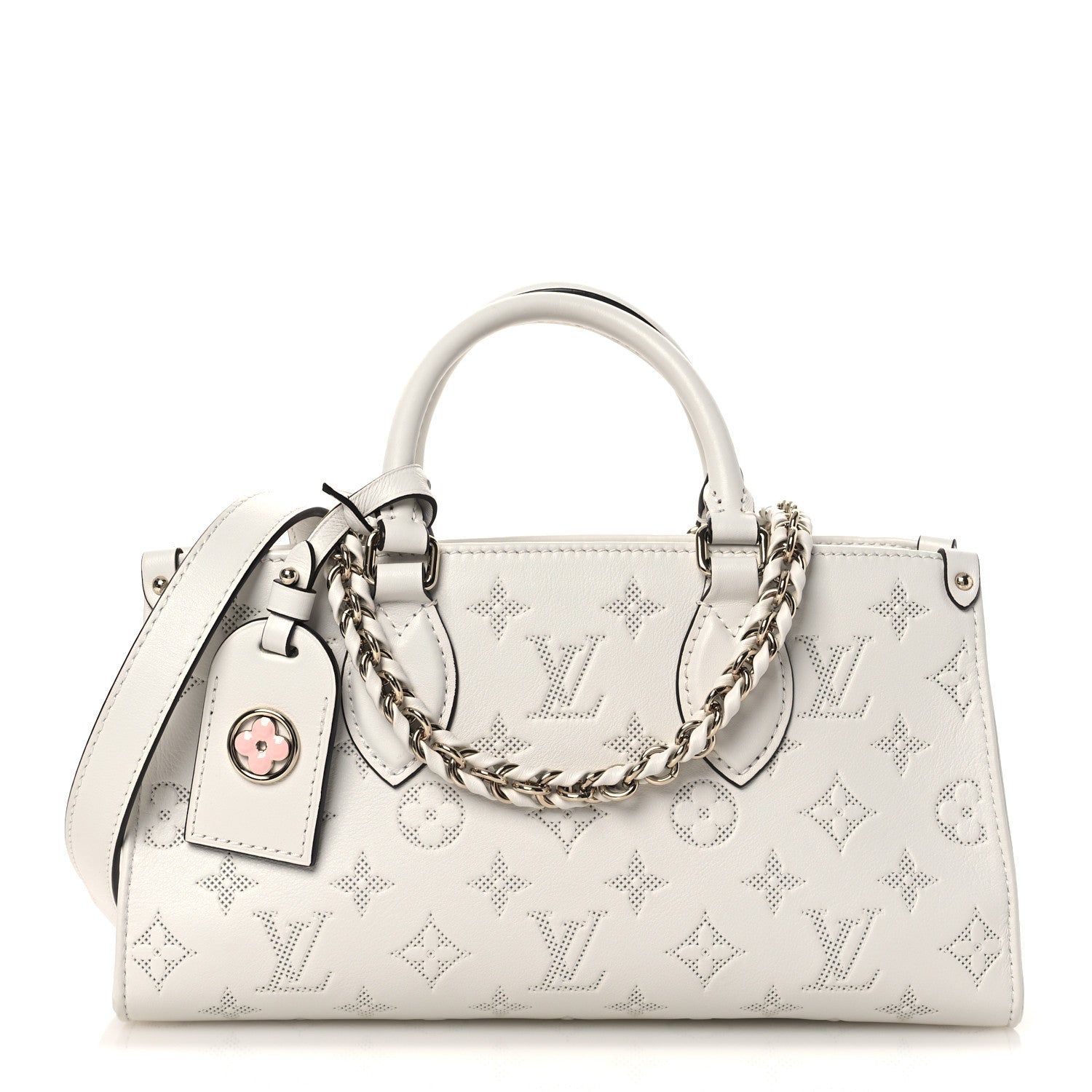 Louis Vuitton Calfskin Embossed Monogram OnTheGo East West White 1 of 10