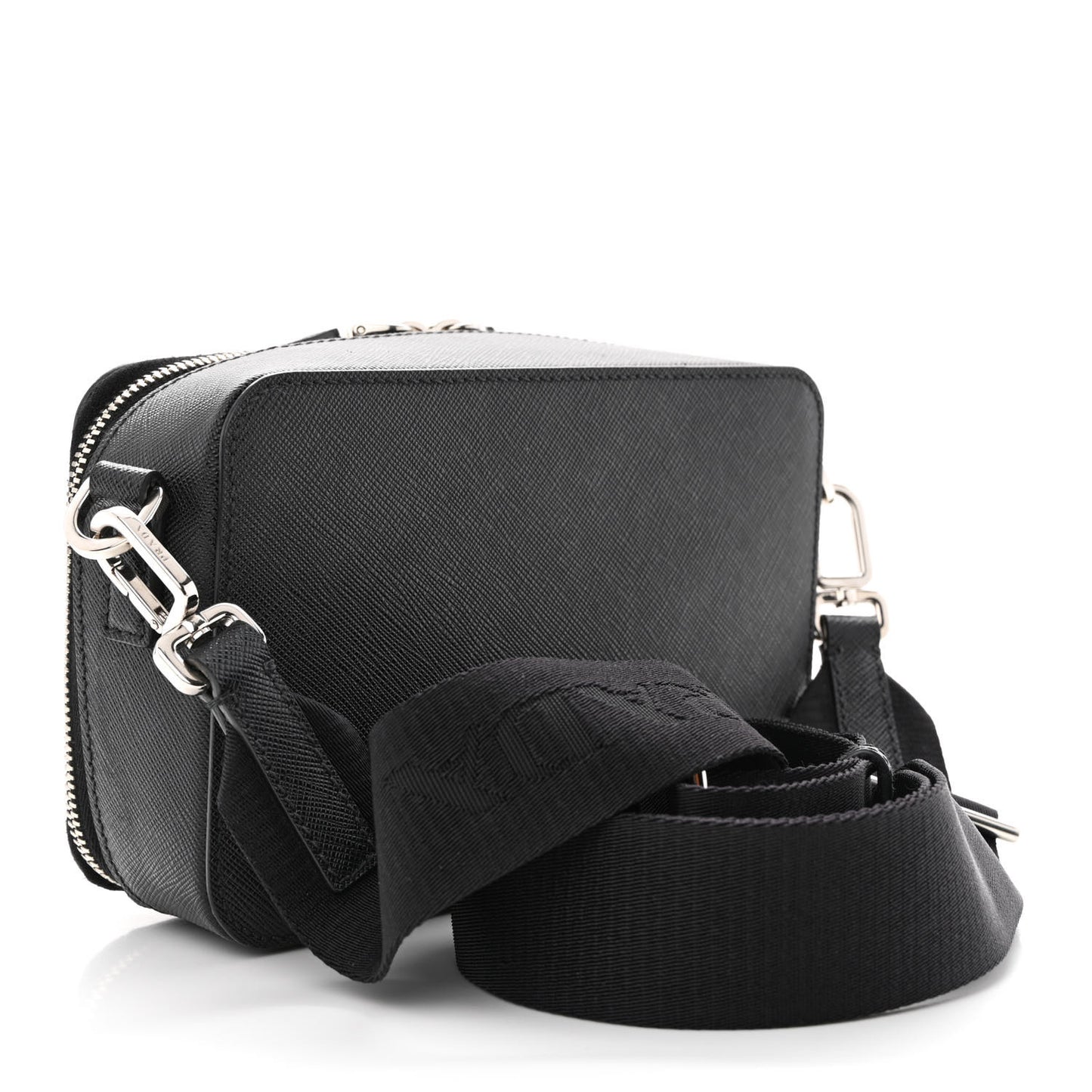 Saffiano Travel Small Brique Crossbody Bag Black