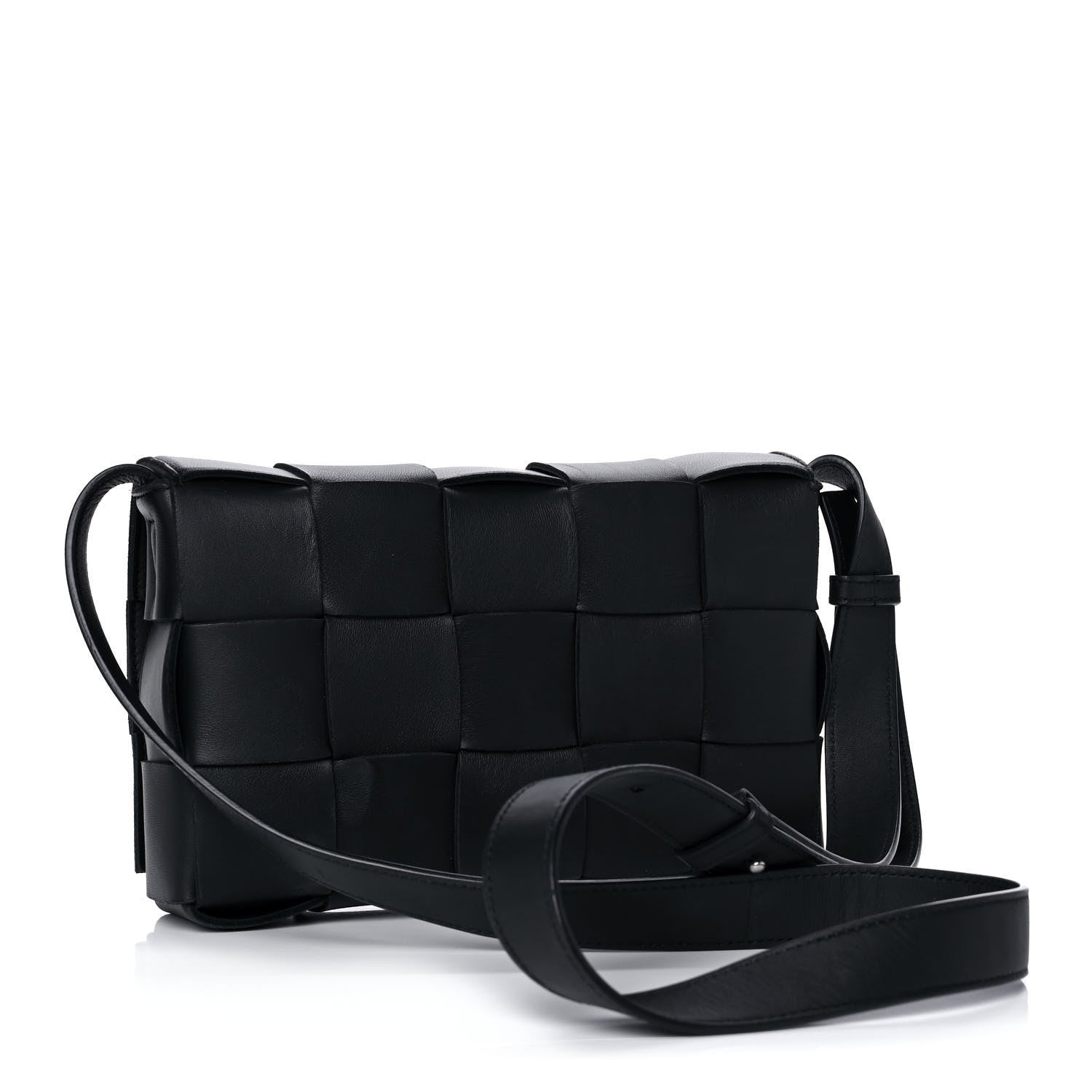 Bottega Veneta Lambskin Maxi Intrecciato Cassette Crossbody Bag Black 3 of 15