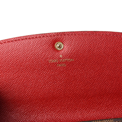 Louis Vuitton Damier Ebene Emilie Wallet Red 6 of 7