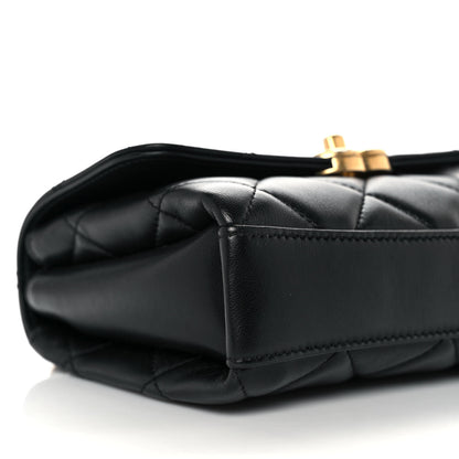 Chanel Lambskin Quilted Mini CC Crystal Logo Chain Flap Black 7 of 9