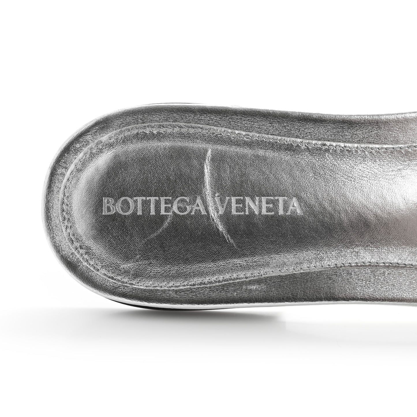 Reflection Matelasse Padded Flat Sandals 40 Silver