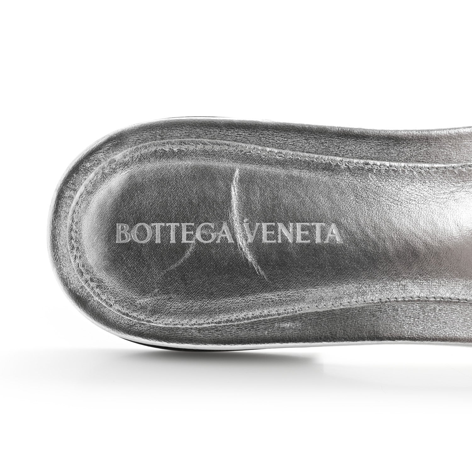 Bottega Veneta Reflection Matelasse Padded Flat Sandals 40 Silver 6 of 10