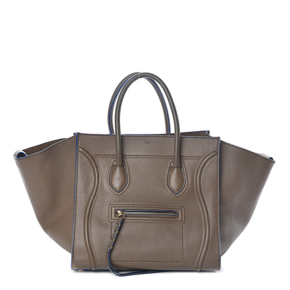 Celine Supple Calfskin Medium Phantom Luggage Khaki Cobalt Trim 1 of 9