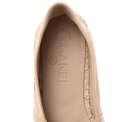 Chanel Lambskin CC Espadrilles 38 Beige Black 6 of 11