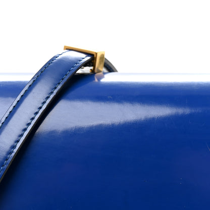 Celine Spazzolato Calfskin Medium Classic Box Flap Bag Royal Blue 8 of 10