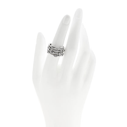 David Yurman Sterling Silver Diamond Confetti 4 Row Ring 54 6.75 2 of 4