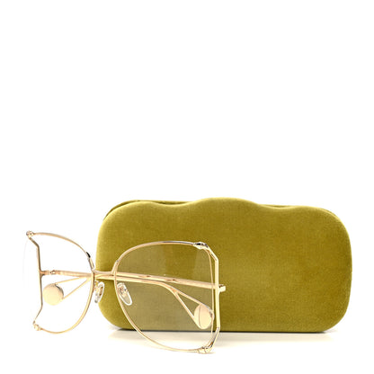 Gucci Metal Oversized Round Sunglasses GG0252S Gold 9 of 9