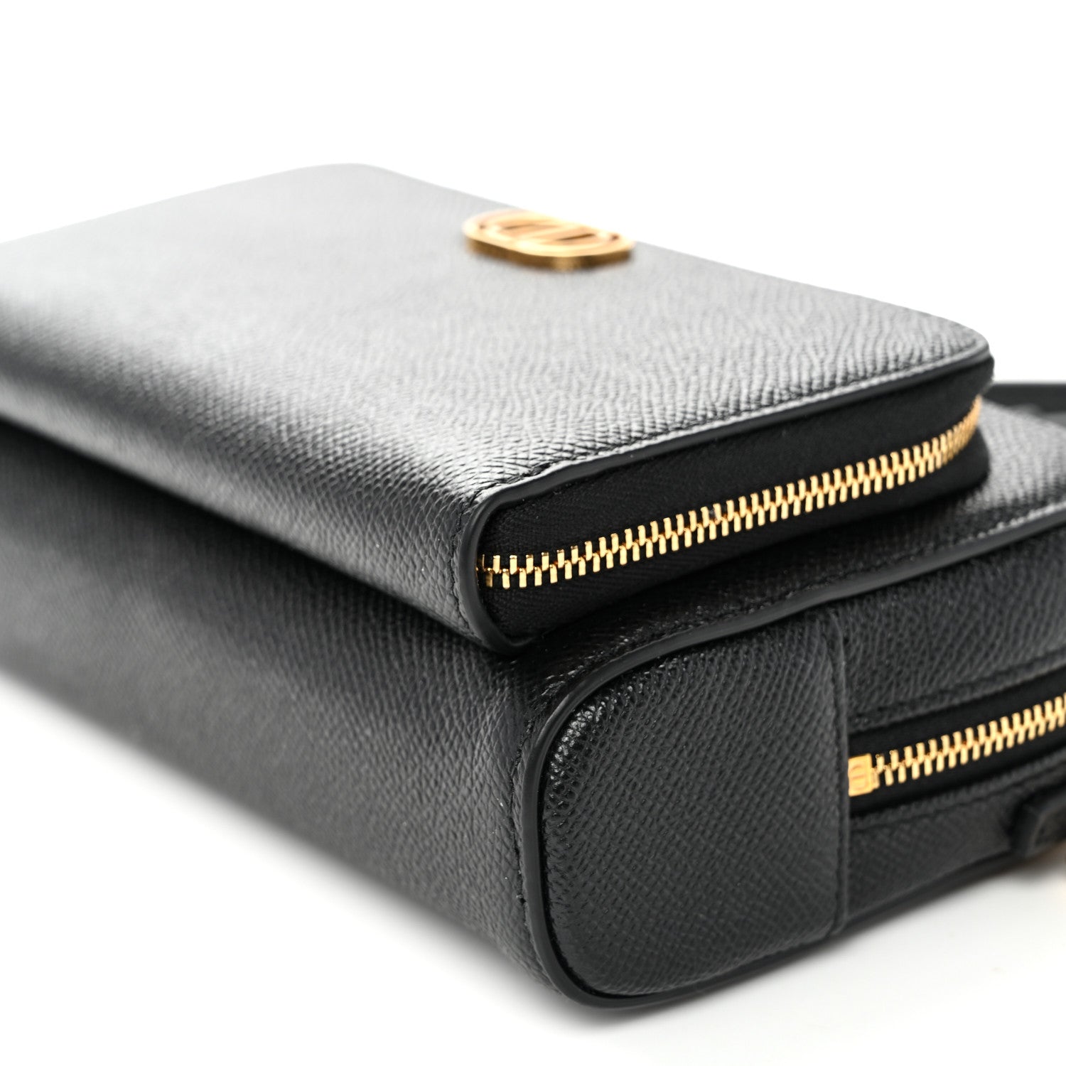 Christian Dior Grained Calfskin Caro Double Pouch Black 10 of 11