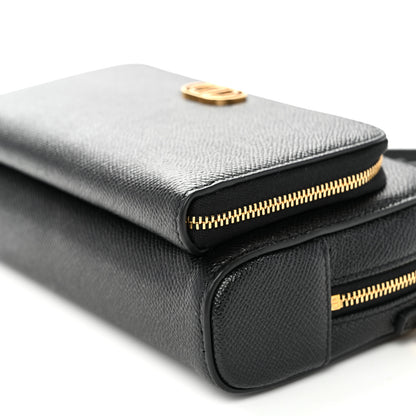 Christian Dior Grained Calfskin Caro Double Pouch Black 10 of 11