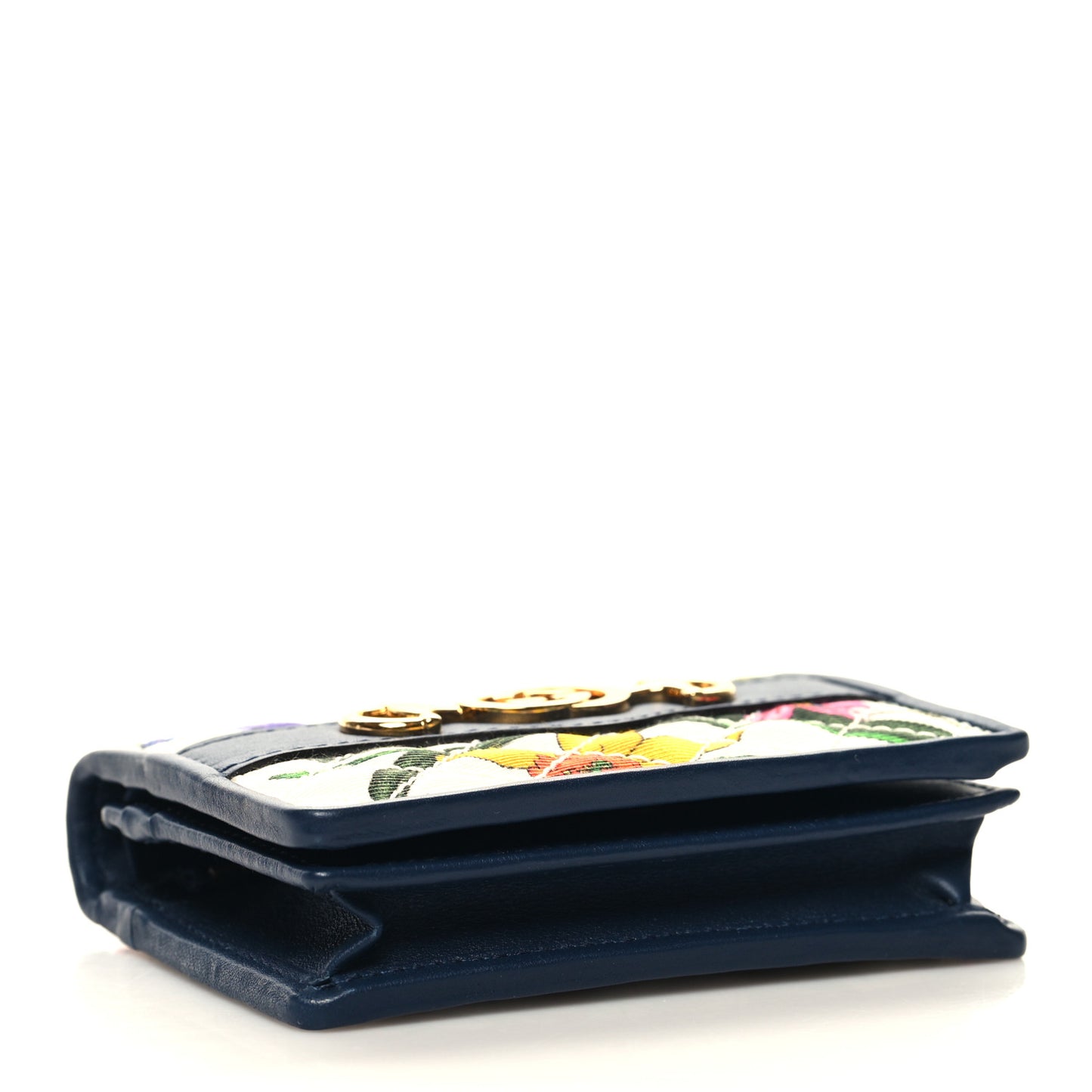 Canvas Flora Floral Trapuntata Zumi Card Case Wallet Great White Multicolor Blue Agata