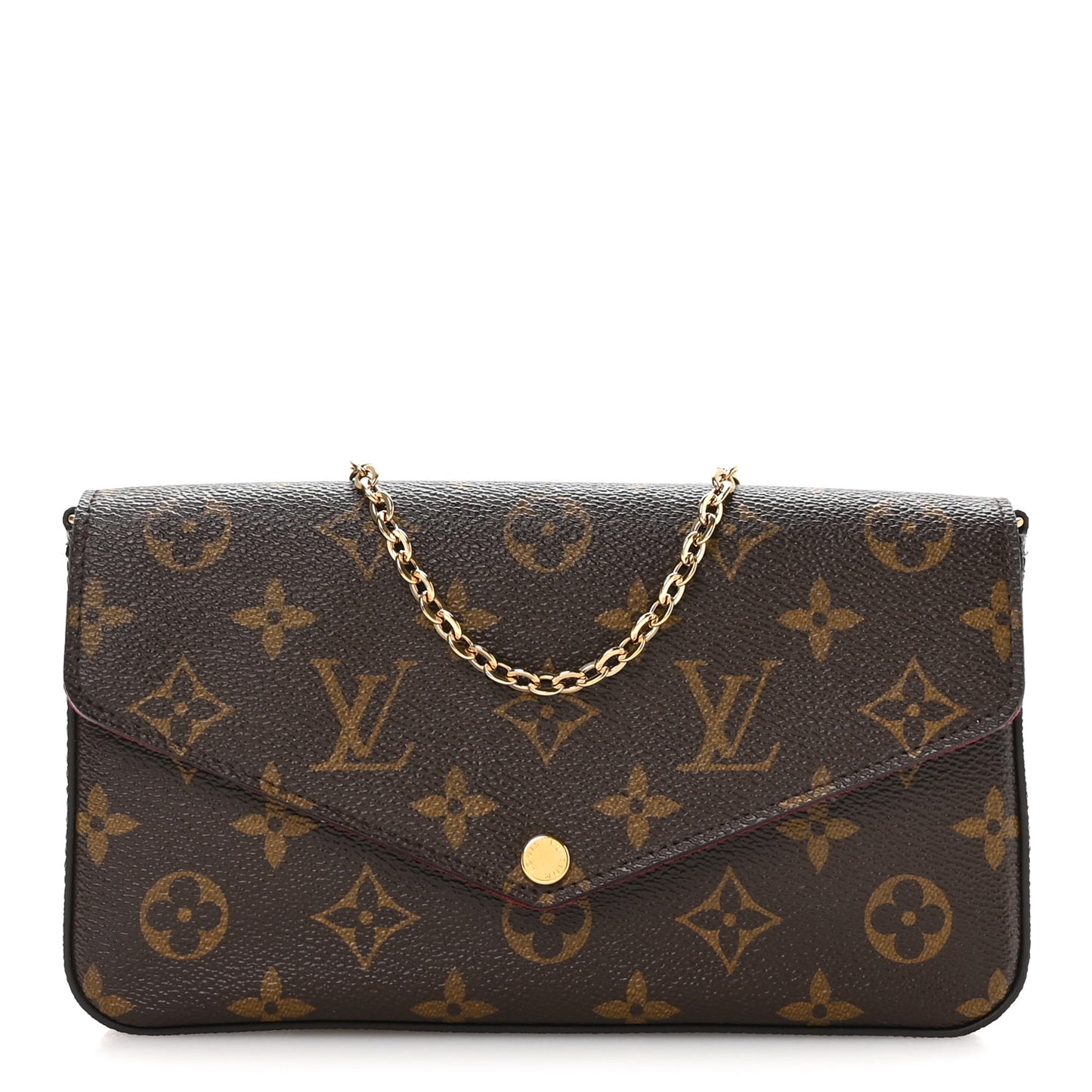 Monogram Pochette Felicie Chain Wallet Fuchsia