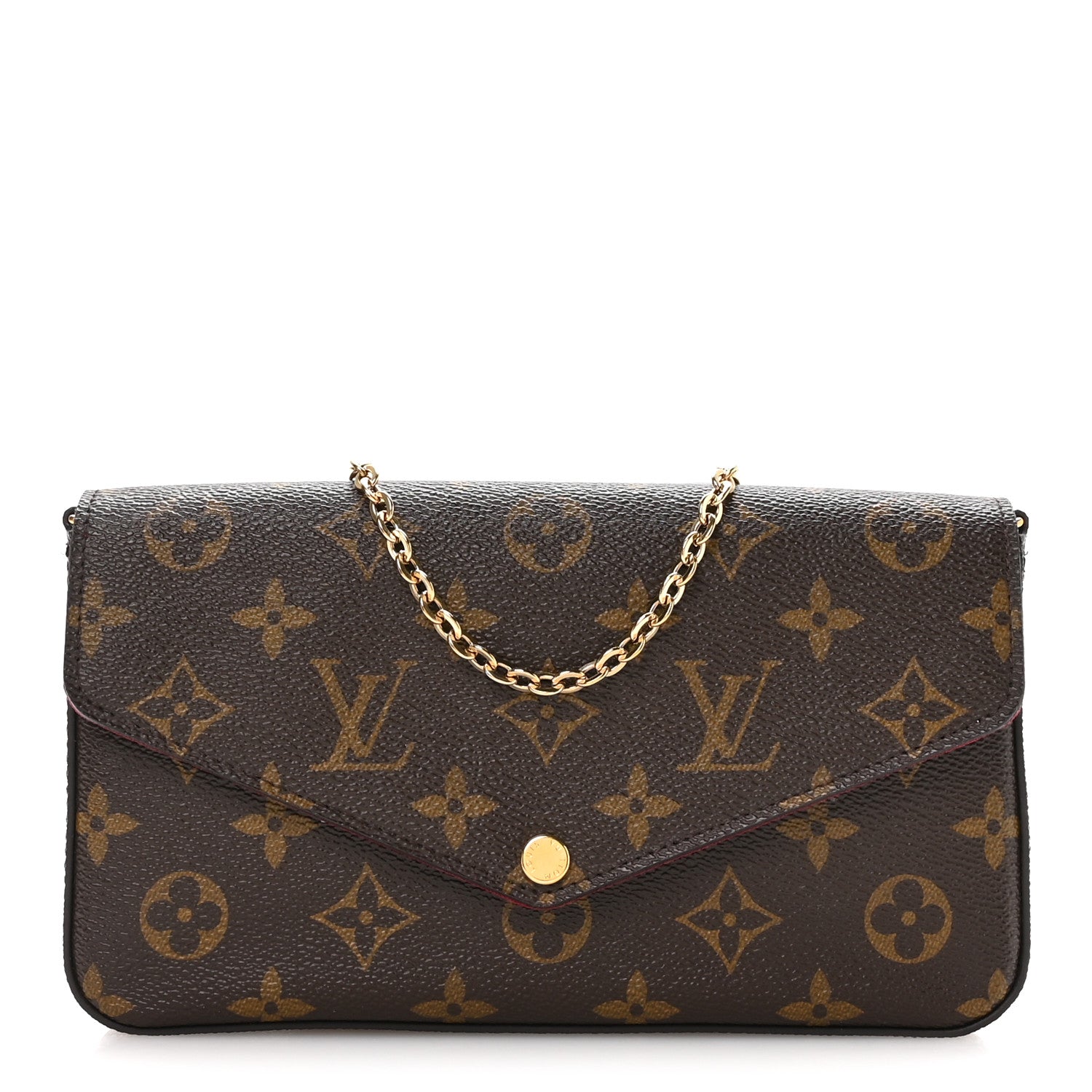 Louis Vuitton Monogram Pochette Felicie Chain Wallet Fuchsia 1 of 12