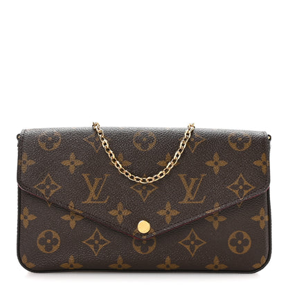 Louis Vuitton Monogram Pochette Felicie Chain Wallet Fuchsia 1 of 12