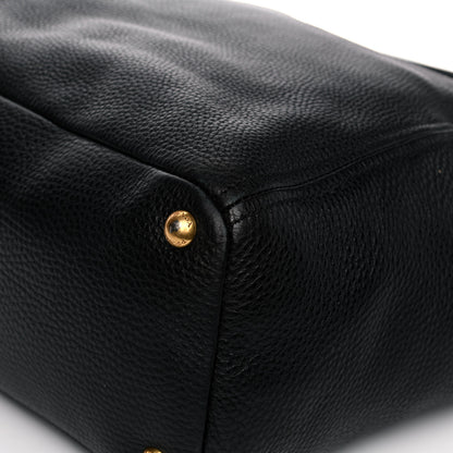Prada Vitello Daino Side Pocket Tote Black 12 of 25