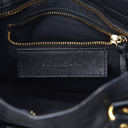 Balenciaga Chevre Gold Metallic Edge Hardware Mini City Black 6 of 13