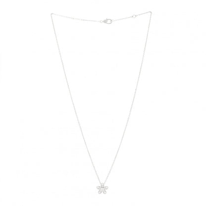 Van Cleef & Arpels 18K White Gold Diamond Socrate One Flower Pendant Necklace 3 of 6