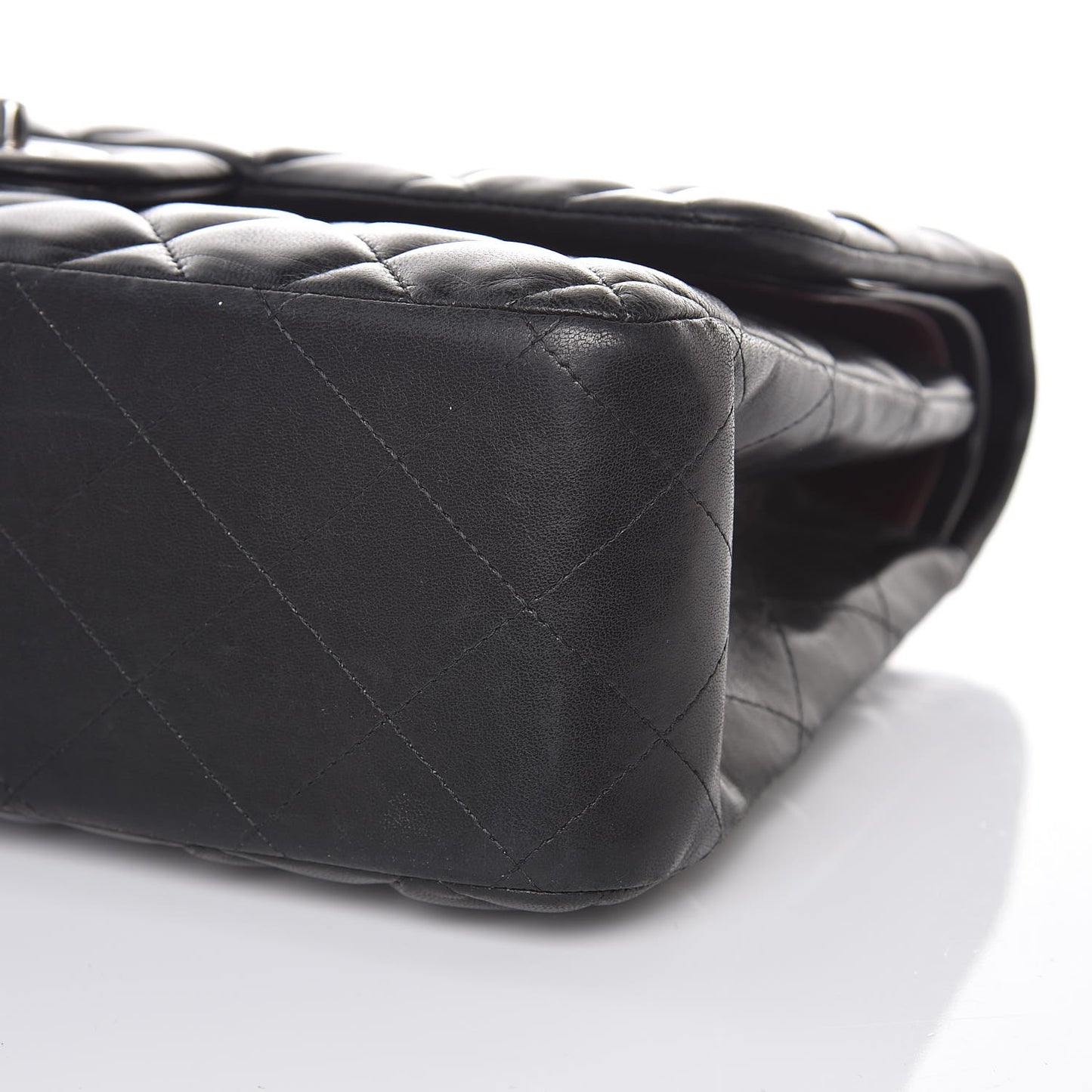 Lambskin Quilted Jumbo Double Flap Black