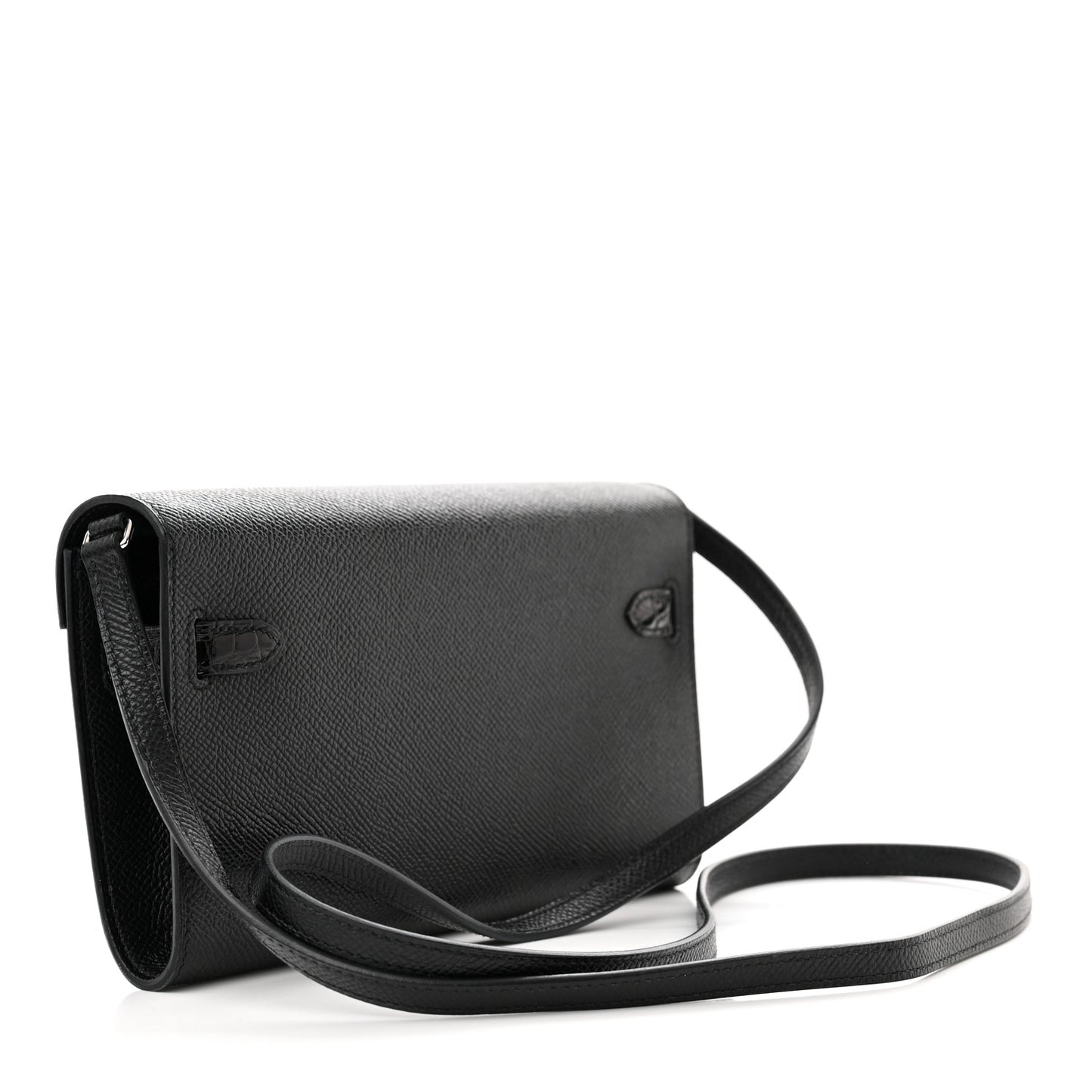 Epsom Matte Alligator Touch Kelly Wallet To Go Black