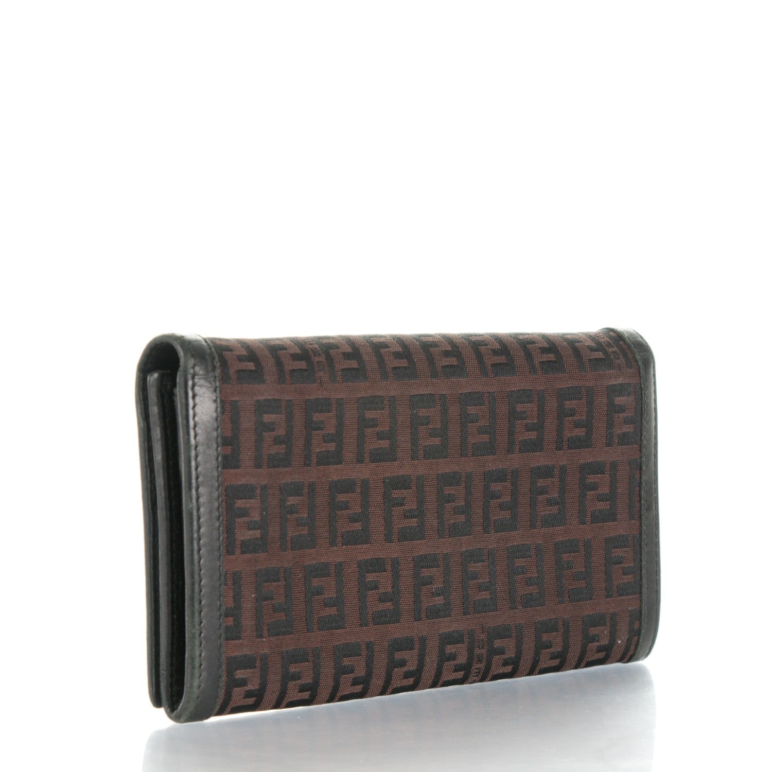 Fendi Zucchino Cuoio Continental Wallet Black Moro 3 of 8