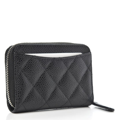 Chanel Caviar Quilted Zip Coin Purse Black 3 of 8