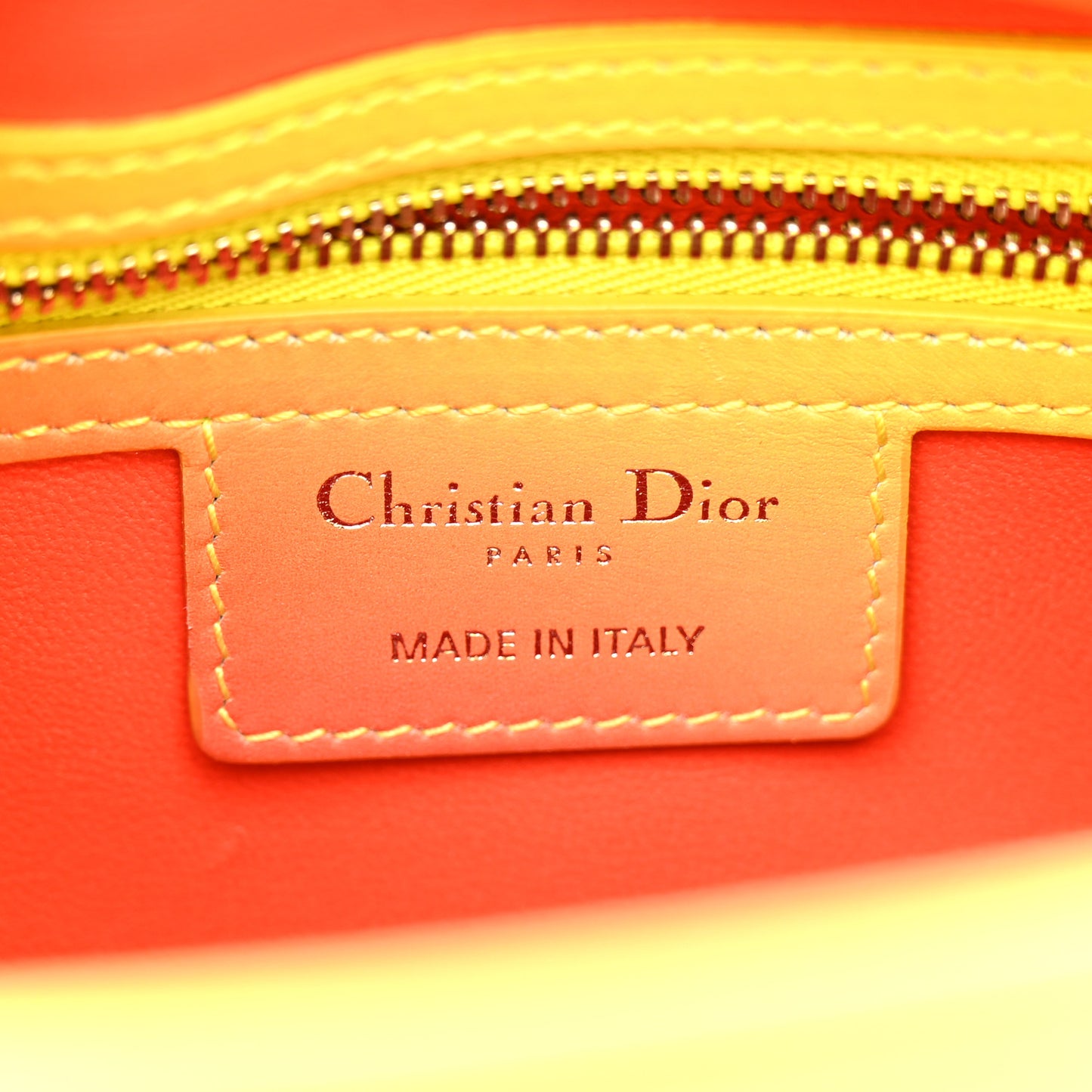 Box Calfskin Gradient Medium Lady Dior Yellow Orange