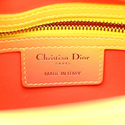 Christian Dior Box Calfskin Gradient Medium Lady Dior Yellow Orange 6 of 17