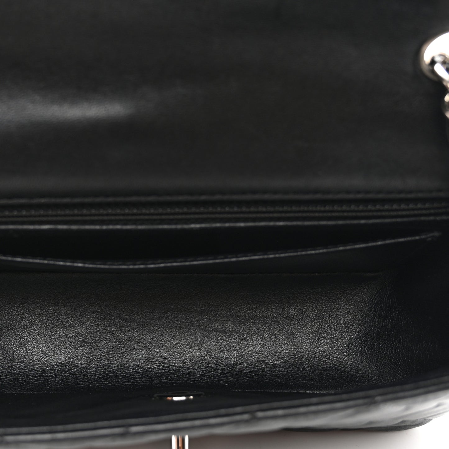 Lambskin Quilted Mini Rectangular Flap Black