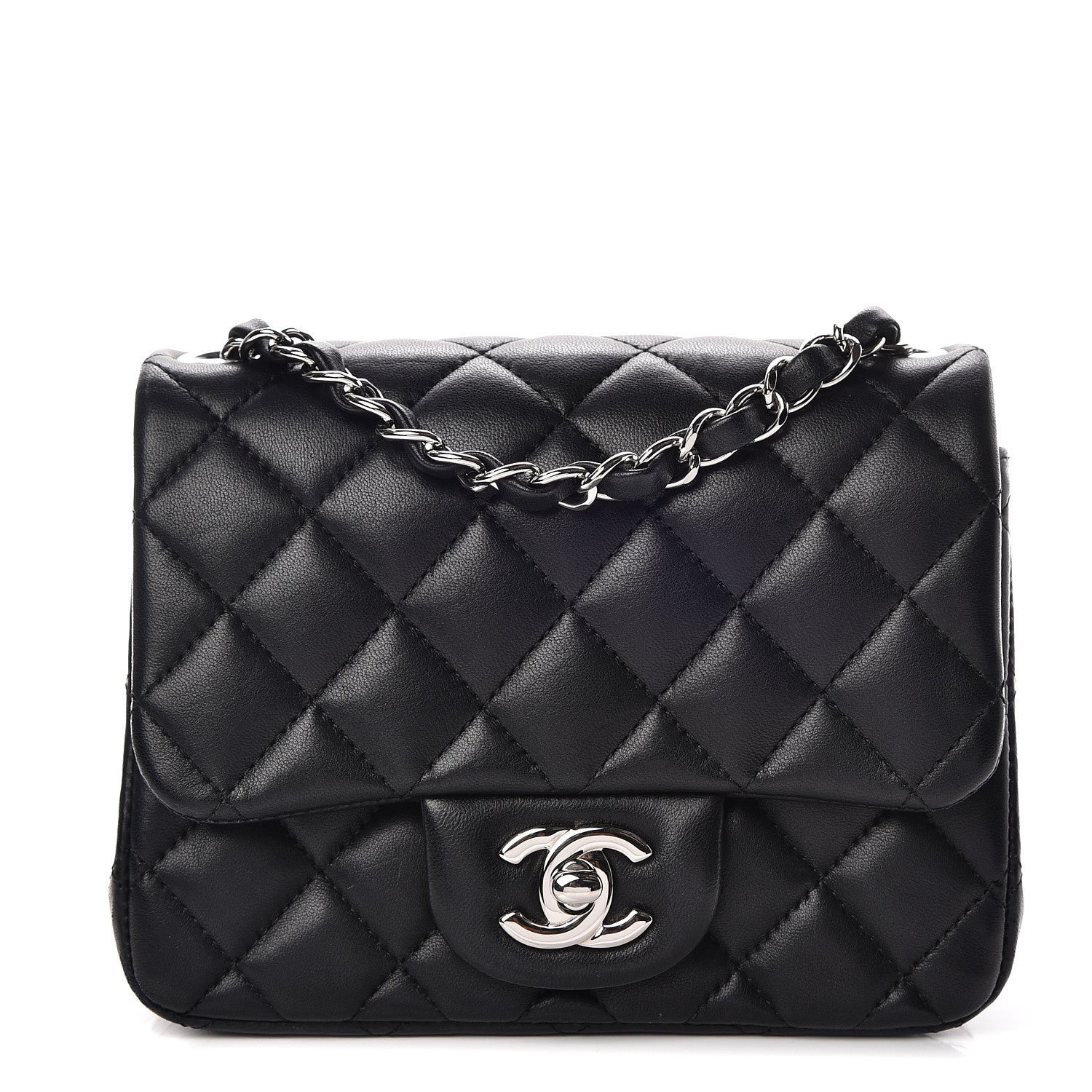 Chanel Lambskin Quilted Mini Square Flap Black 1 of 10