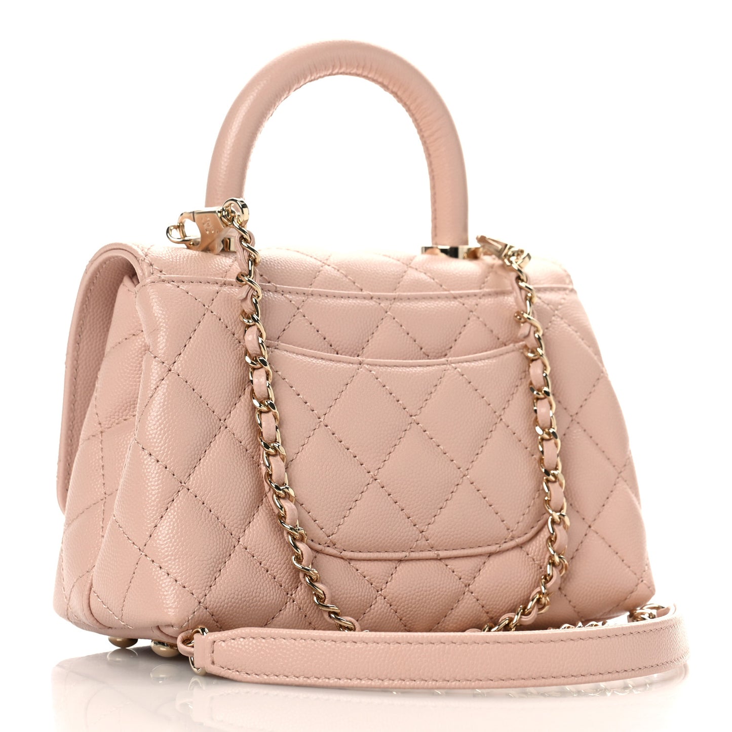 Caviar Quilted Extra Mini Coco Handle Flap Light Pink