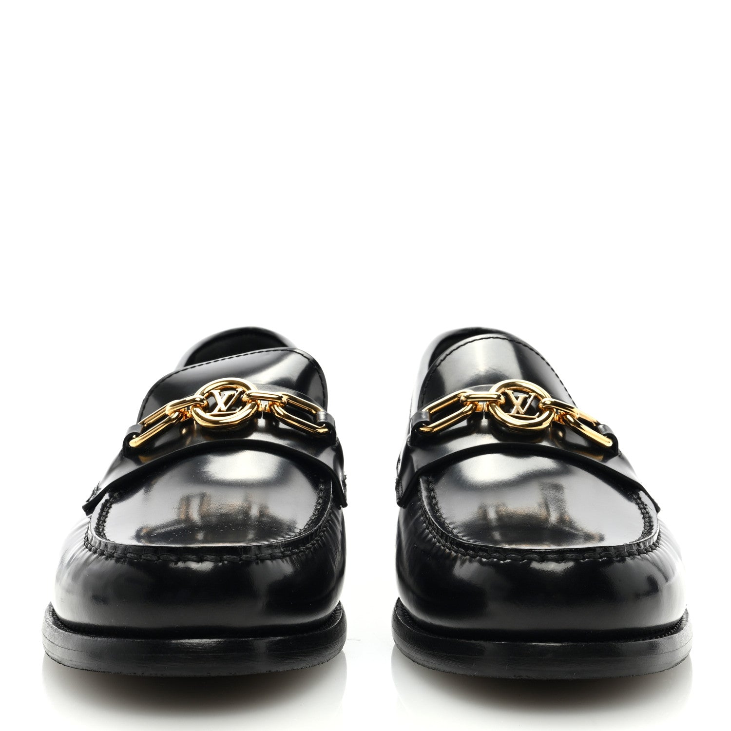 Louis Vuitton Glazed Calfskin Chess Flat Loafer 39 3 of 8